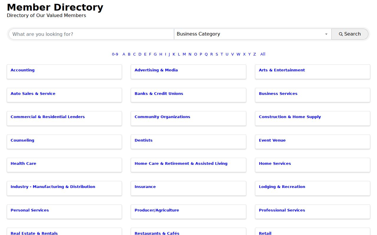 Lewiston city directory Chamber member search