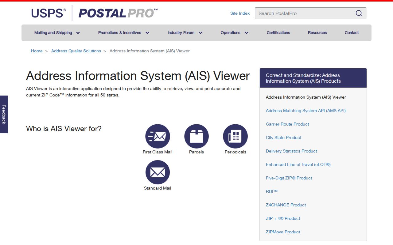 USPS AIS Viewer for Lewiston ZIP and address reference data